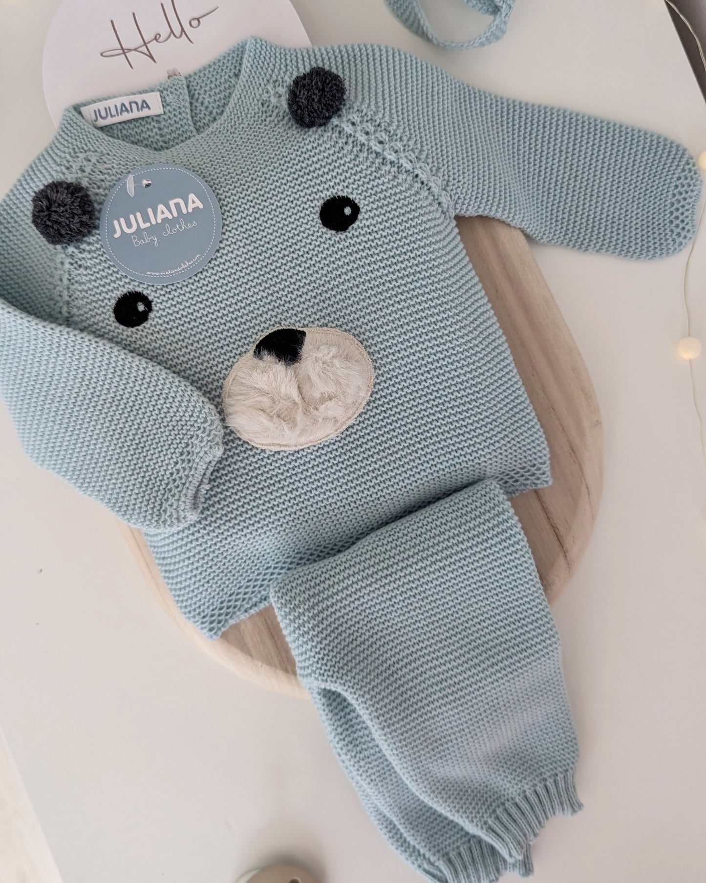 Conjunto Pantalon Oso Verdeagua - Colección Cuento de Juliana