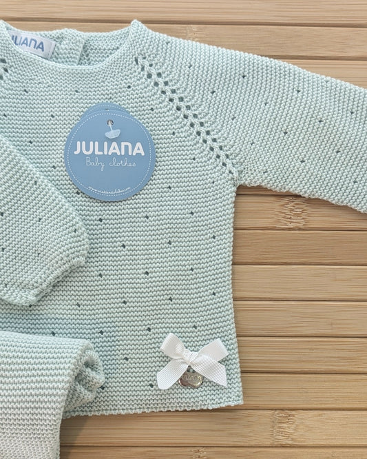 Conjunto Polaina Calado Lazo Verde Mar - Colección Bora de Juliana