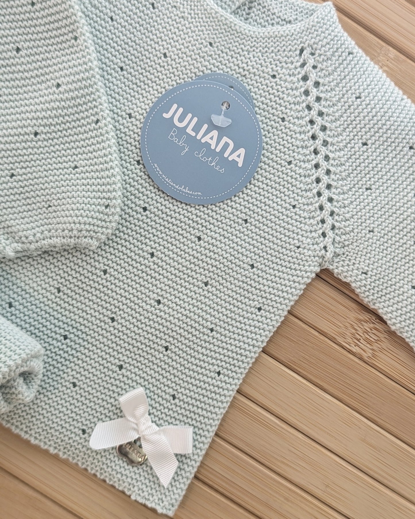 Conjunto Polaina Calado Lazo Verde Mar - Colección Bora de Juliana