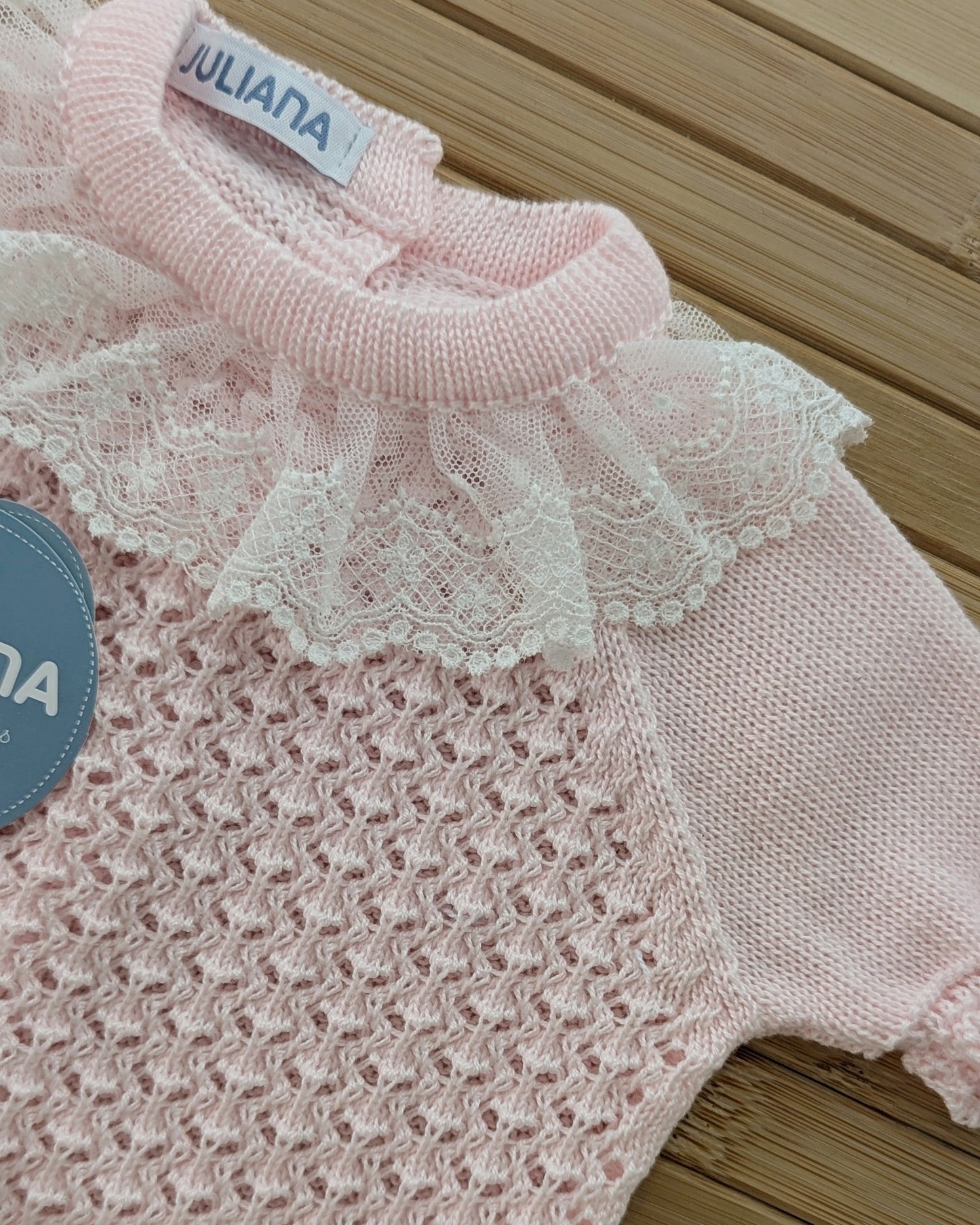 Conjunto Braga Punto Calado Rosa - Juliana