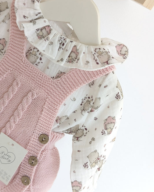 Peto Trenzas Con Blusa Ositos Dulce - Primbaby