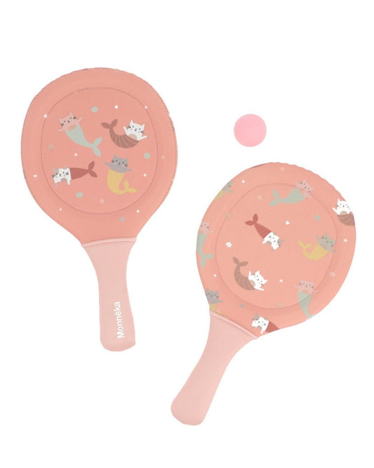 Palas de Playa Neopreno MERMAID CATS con Pelota - Tutete