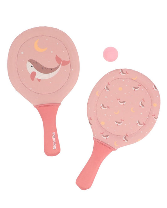 Palas de Playa Neopreno WHALE PINK con Pelota - Tutete