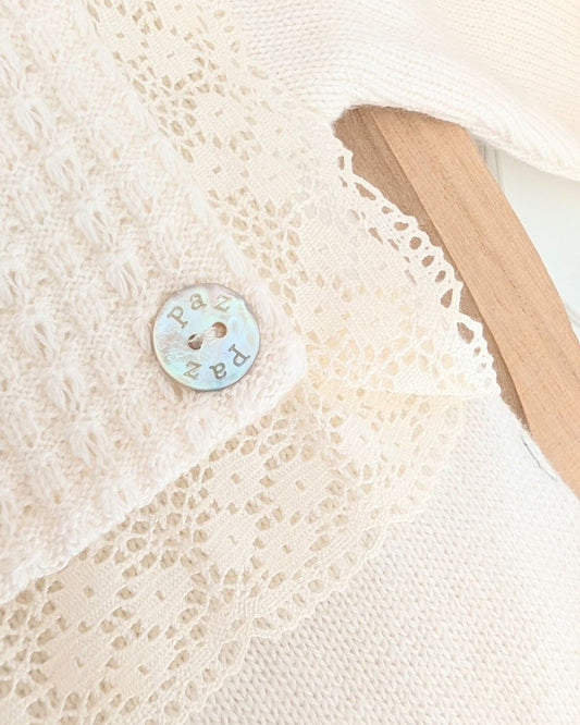 Pelele Bebe Puntilla Pascua Crudo 005-123111 - Paz Rodriguez