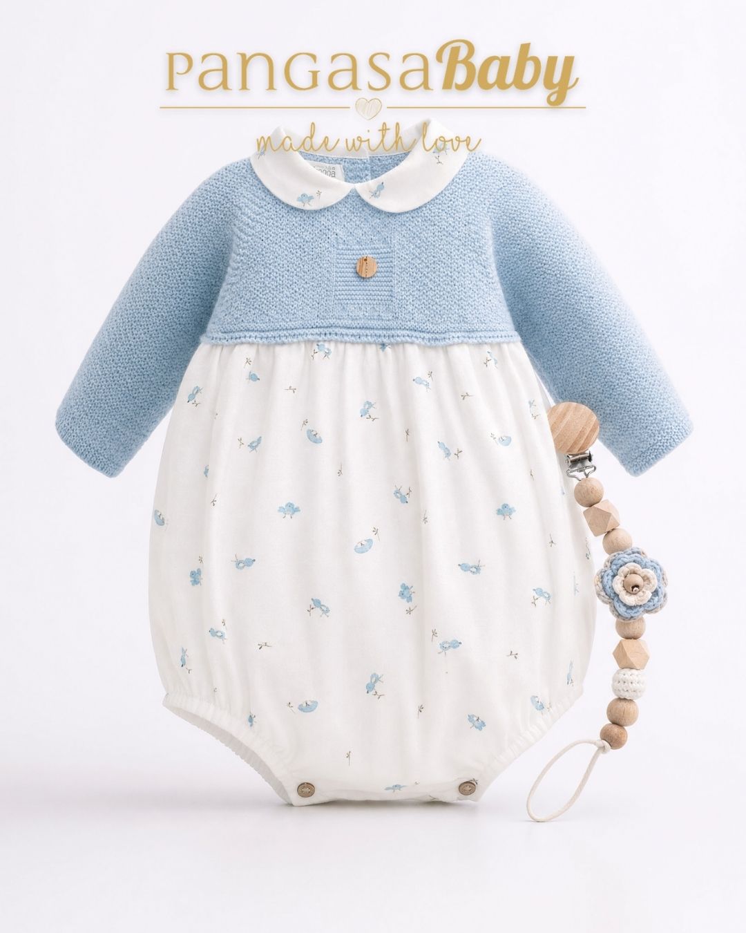 Pelele Bird Celeste Empolvado - Bird Collection Pangasa Baby