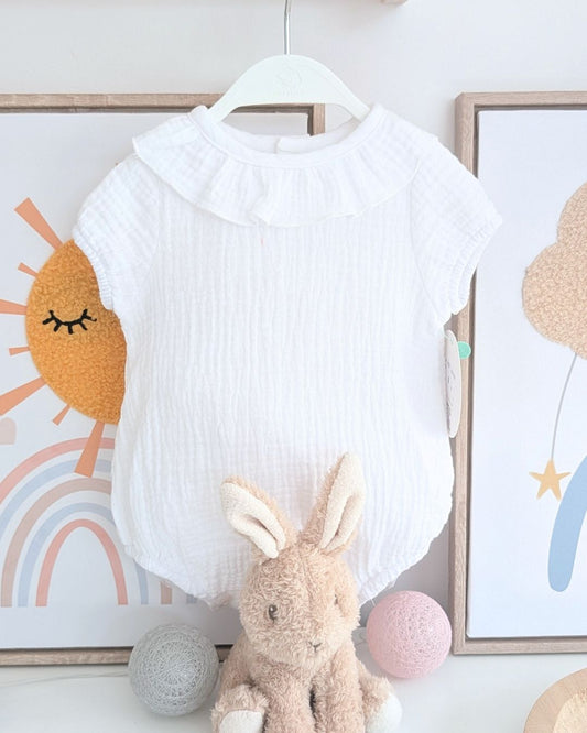 Pelele Body Bebe Bambula Blanco