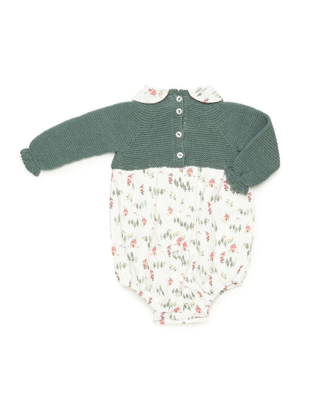 Pelele Casitas Verde Eucalipto - Colección Refugio Juliana