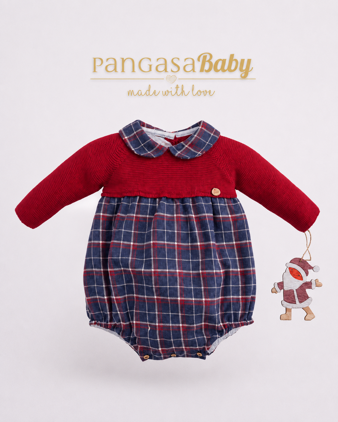 Pelele Christmas Granate - Christmas Collection Pangasa Baby