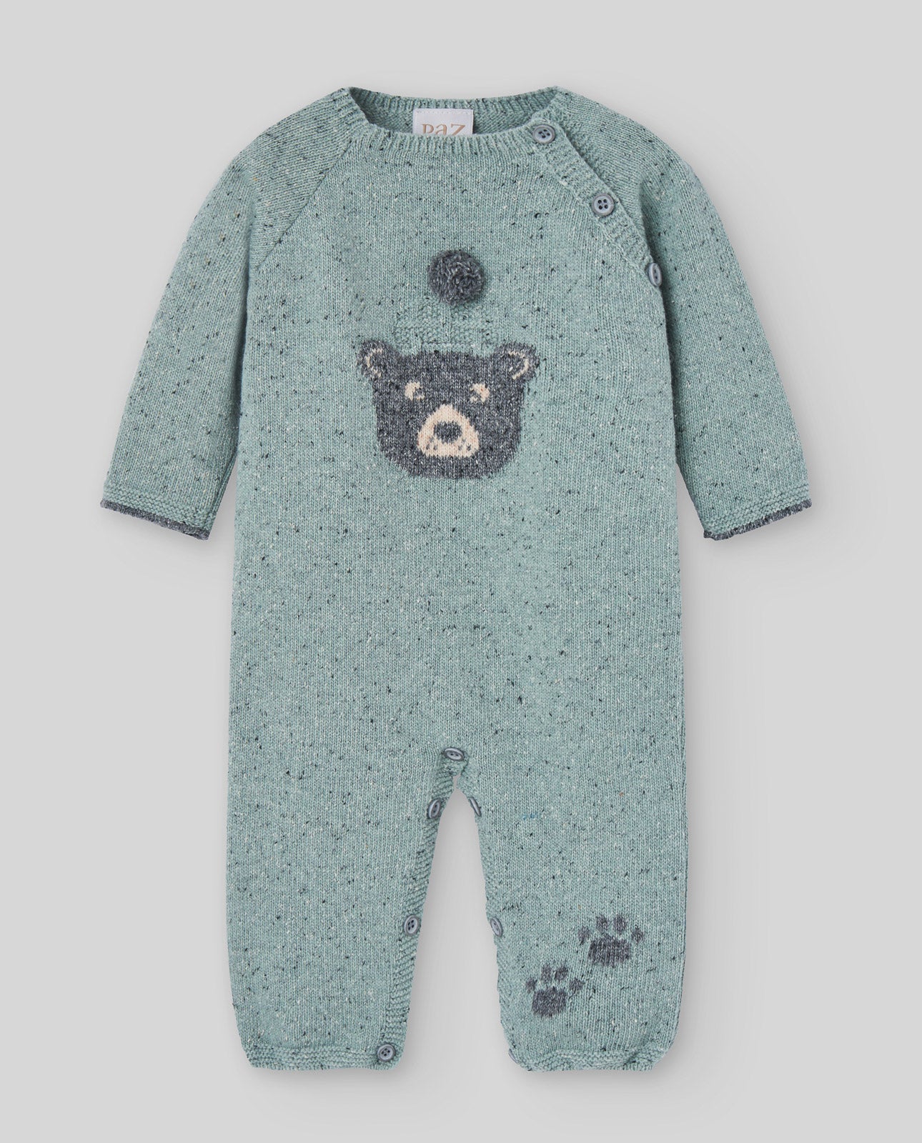 Pelele Con Gorro Jaquard Oso Barney 005-132871 - Paz Rodriguez