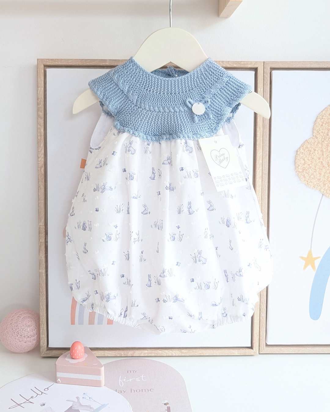 Pelele Conejitos Azul Inglés - Primbaby