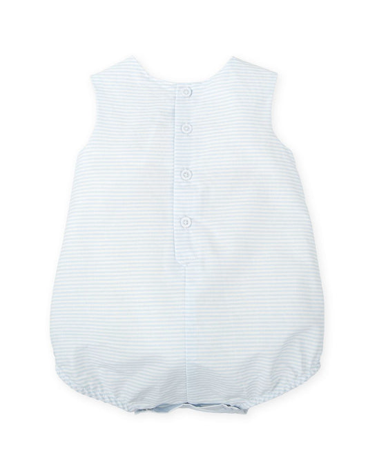 Pelele Corto Sin Mangas Rayas Celeste Espuma - Tutto Piccolo
