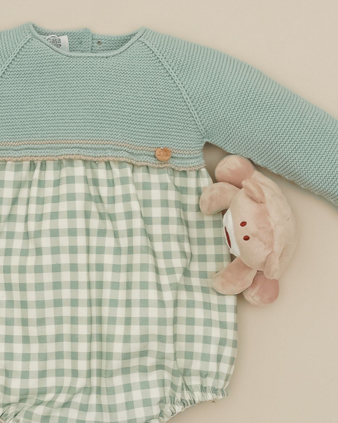 Pelele Cuadros VP Verde Empolvado - Pangasa Baby