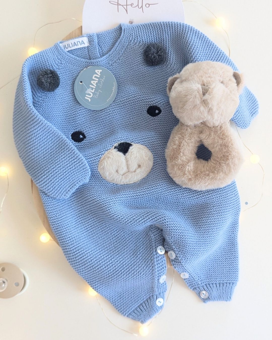 Pelele Largo Cara Osito Cielo 25630 - Colección Cuento de Juliana