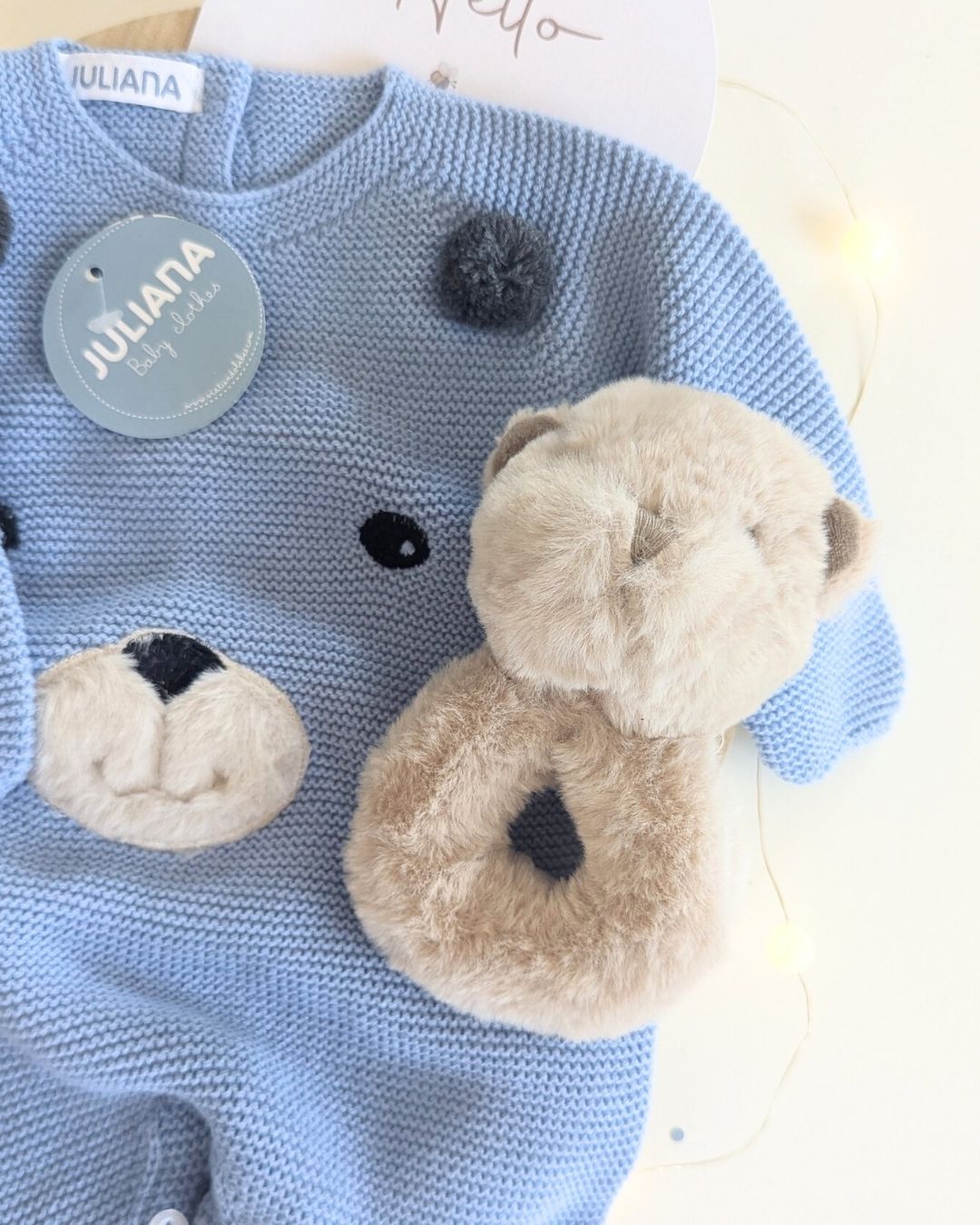 Pelele Largo Cara Osito Cielo 25630 - Colección Cuento de Juliana