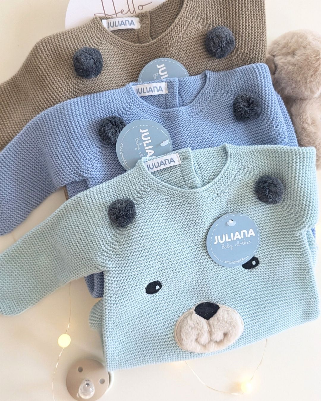 Pelele Largo Cara Osito Cielo 25630 - Colección Cuento de Juliana