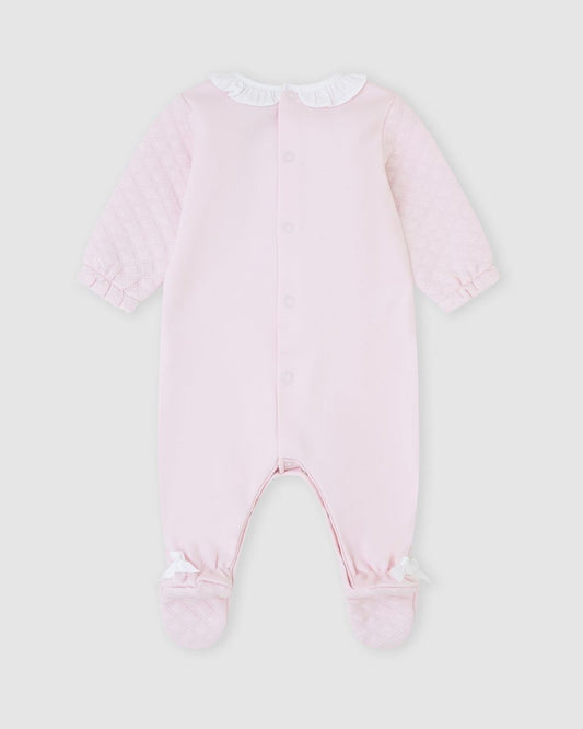 Pelele Largo Cuello Volante Rosa - Tutto Piccolo