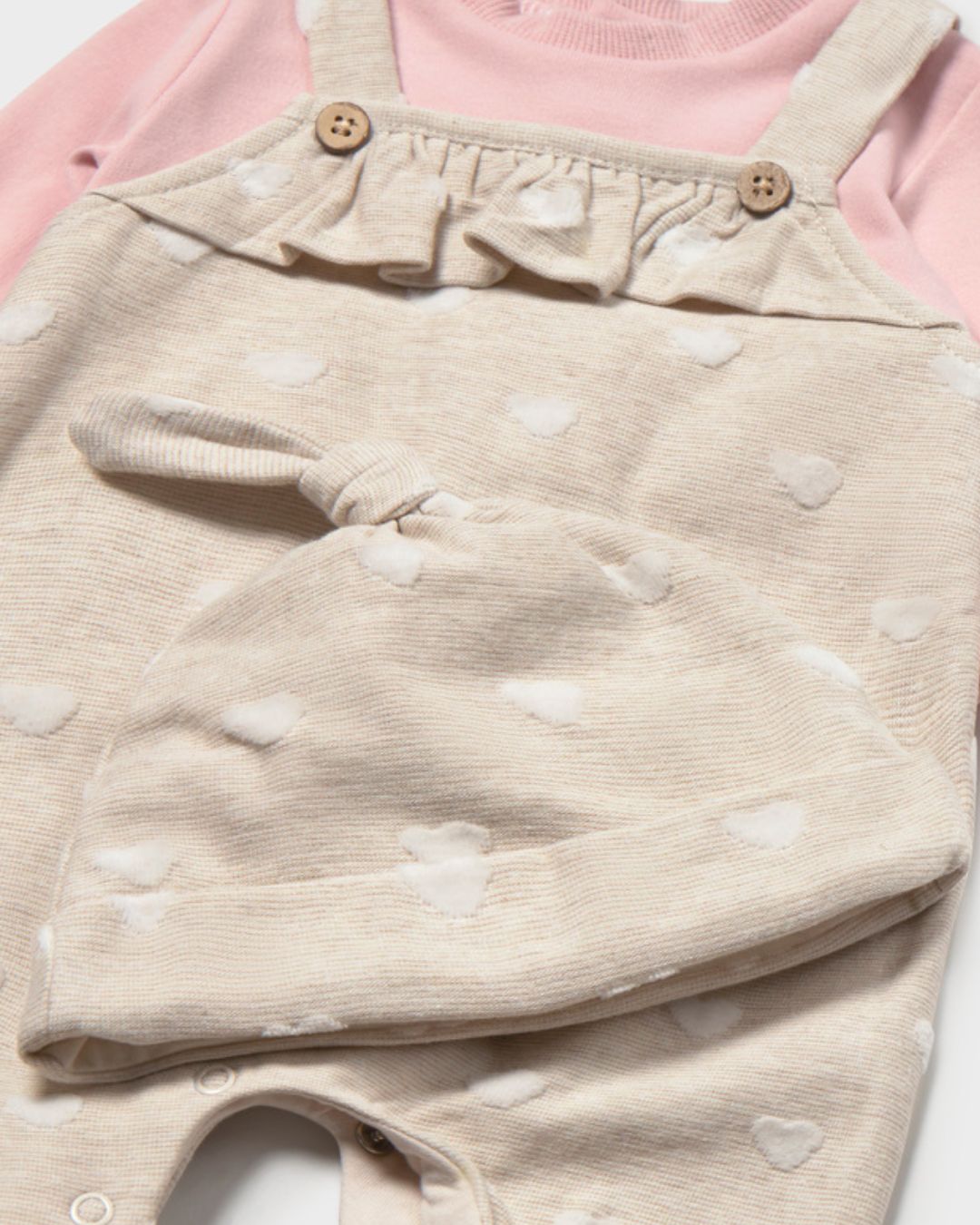 Pelele Peto Jacquard Rosa Baby - Mayoral