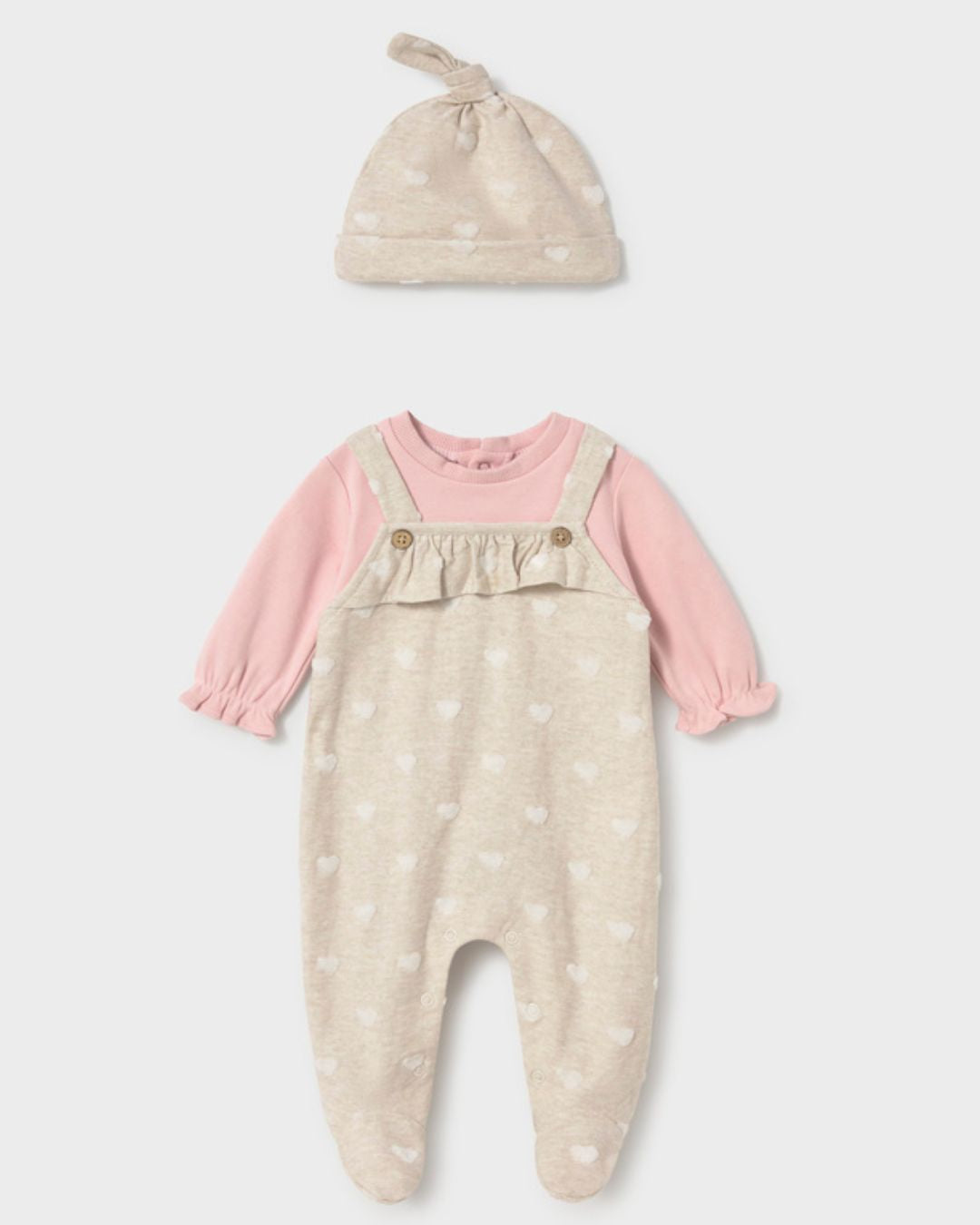 Pelele Peto Jacquard Rosa Baby - Mayoral