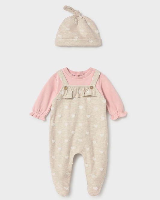 Pelele Peto Jacquard Rosa Baby - Mayoral