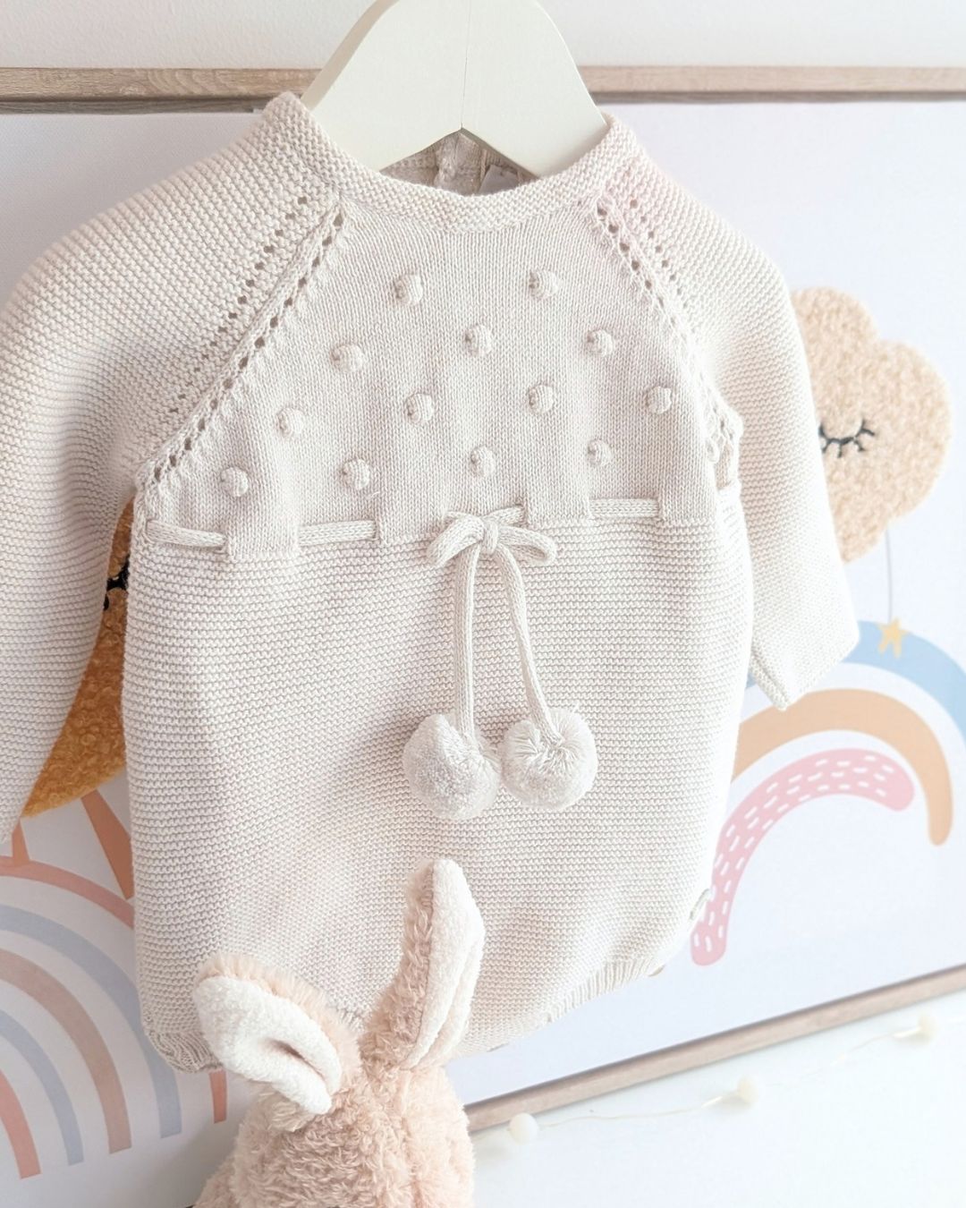 Pelele Pompones Navia Beige - Martín Aranda