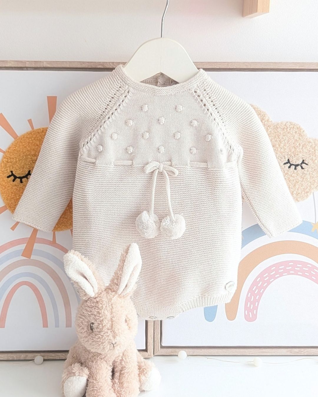 Pelele Pompones Navia Beige - Martín Aranda