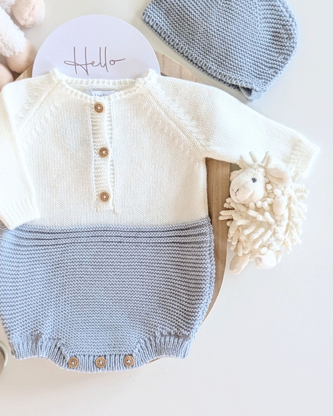 Pelele Punto Con Capota Bicolor Celeste Cielo - Micolino