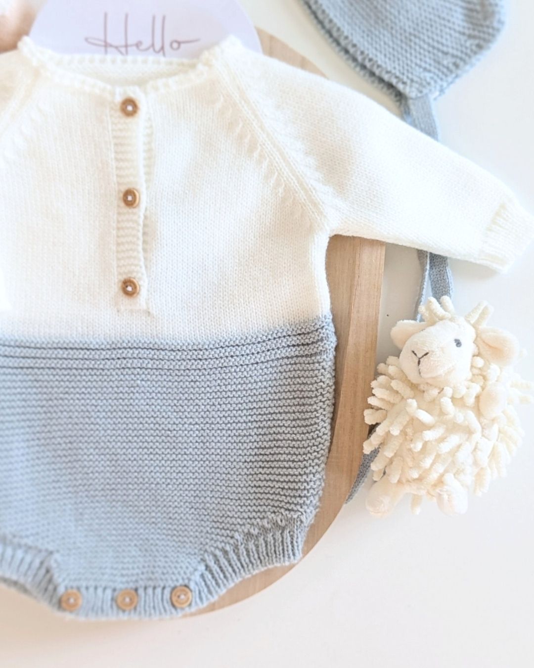 Pelele Punto Con Capota Bicolor Verde Seda - Micolino