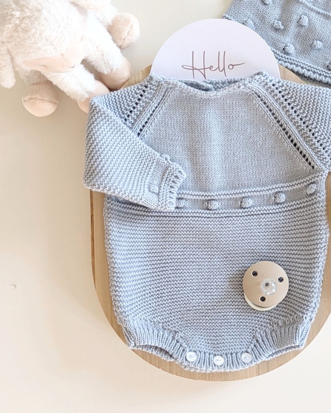 Pelele Punto Con Capota Celeste Cielo - Micolino