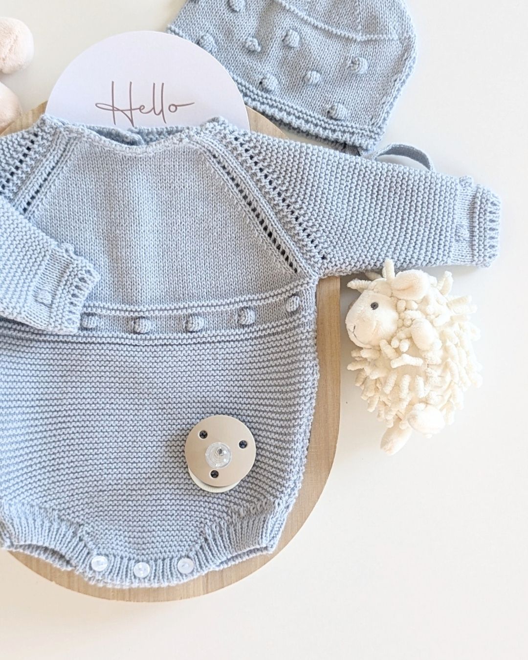 Pelele Punto Con Capota Celeste Cielo - Micolino