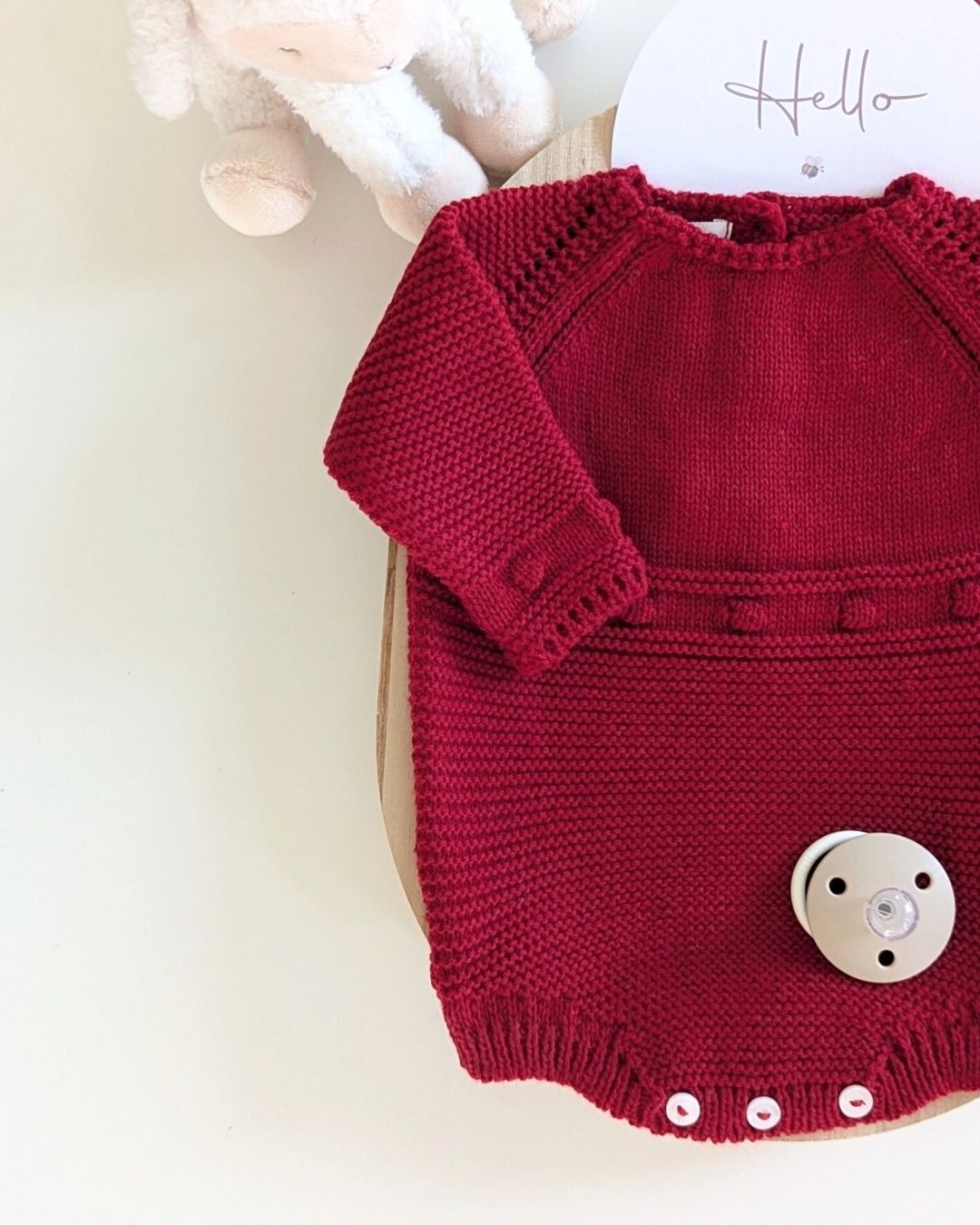 Pelele Punto Con Capota Rojo - Micolino