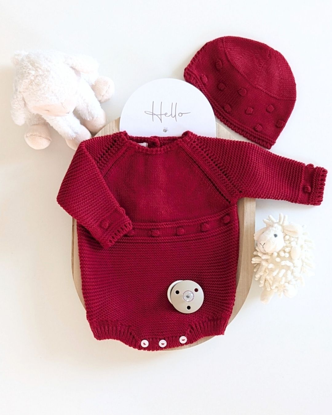 Pelele Punto Con Capota Rojo - Micolino