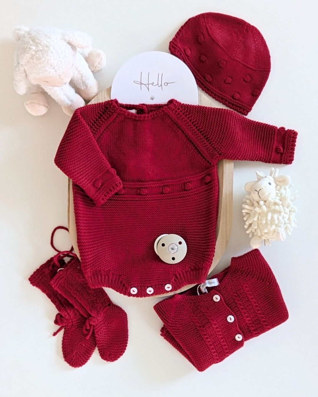 Pelele Punto Con Capota Rojo - Micolino