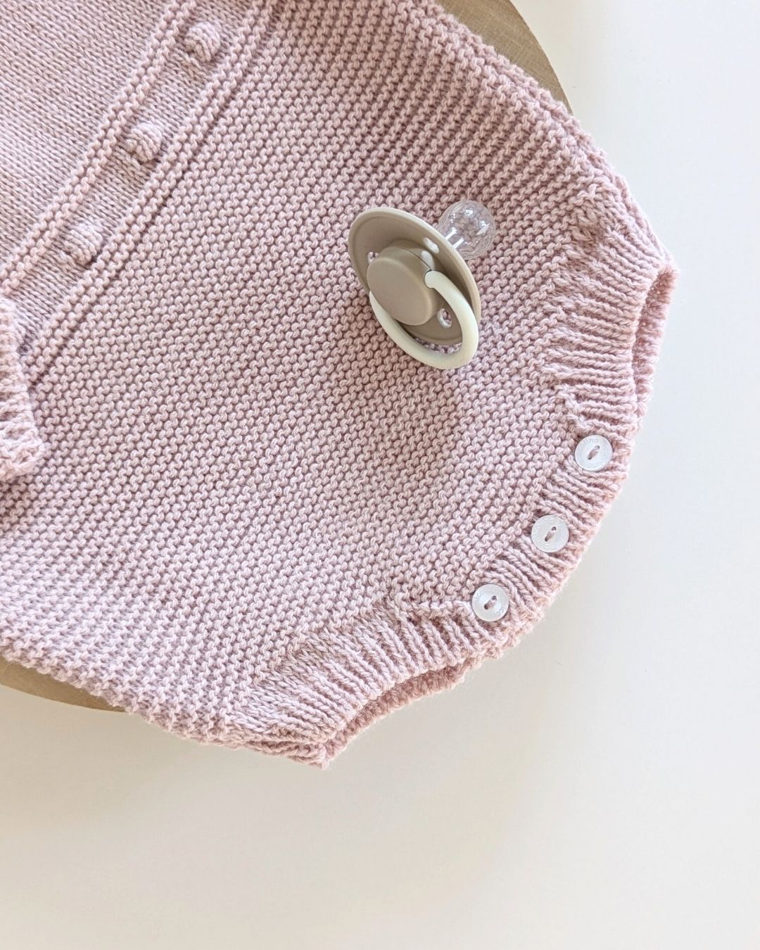 Pelele Punto Con Capota Rosa Empolvado - Micolino