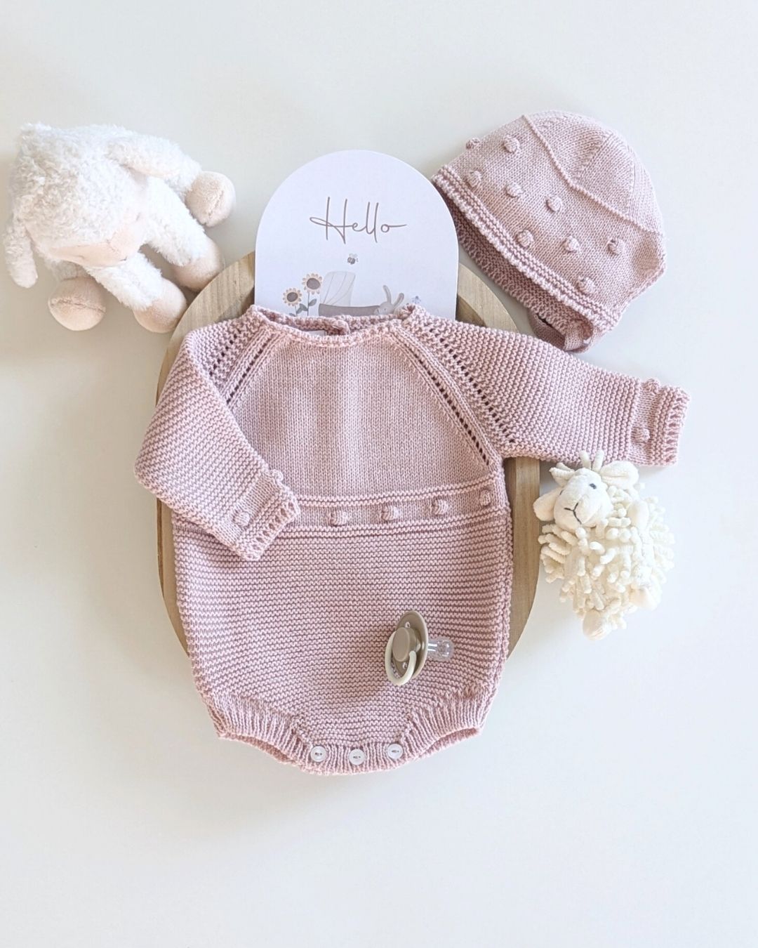 Pelele Punto Con Capota Rosa Empolvado - Micolino