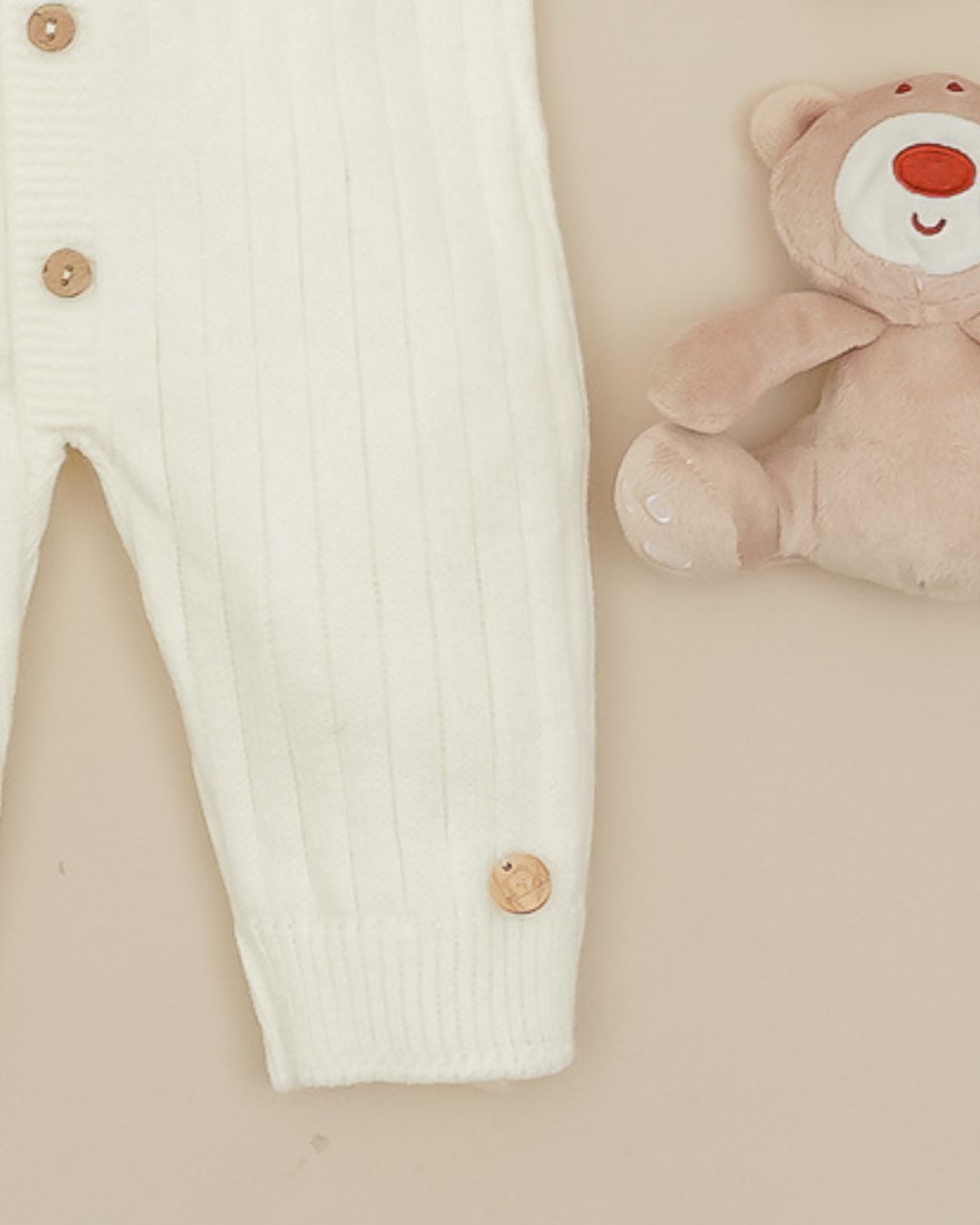 Pelele Punto Largo Volantes Marfil - Pangasa Baby