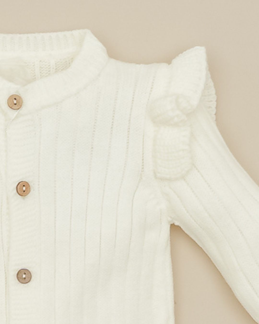 Pelele Punto Largo Volantes Marfil - Pangasa Baby