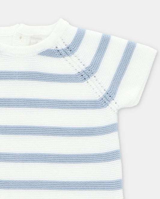 Pelele Punto Rayas SURREY Azul Empolvado - Martín Aranda