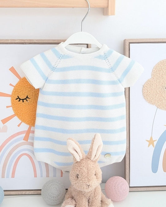 Pelele Punto Rayas SURREY Celeste bebé - Martín Aranda