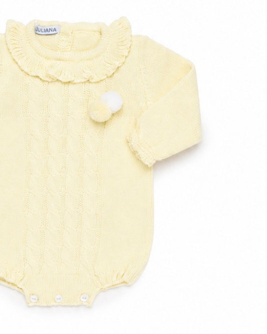 Pelele Punto Trenzas Amarillo - Colección Bruma Juliana
