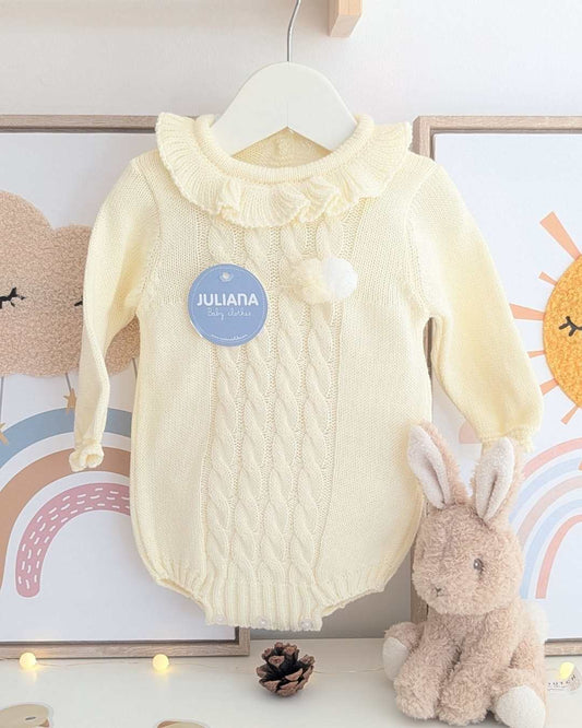 Pelele Punto Trenzas Amarillo - Colección Bruma Juliana