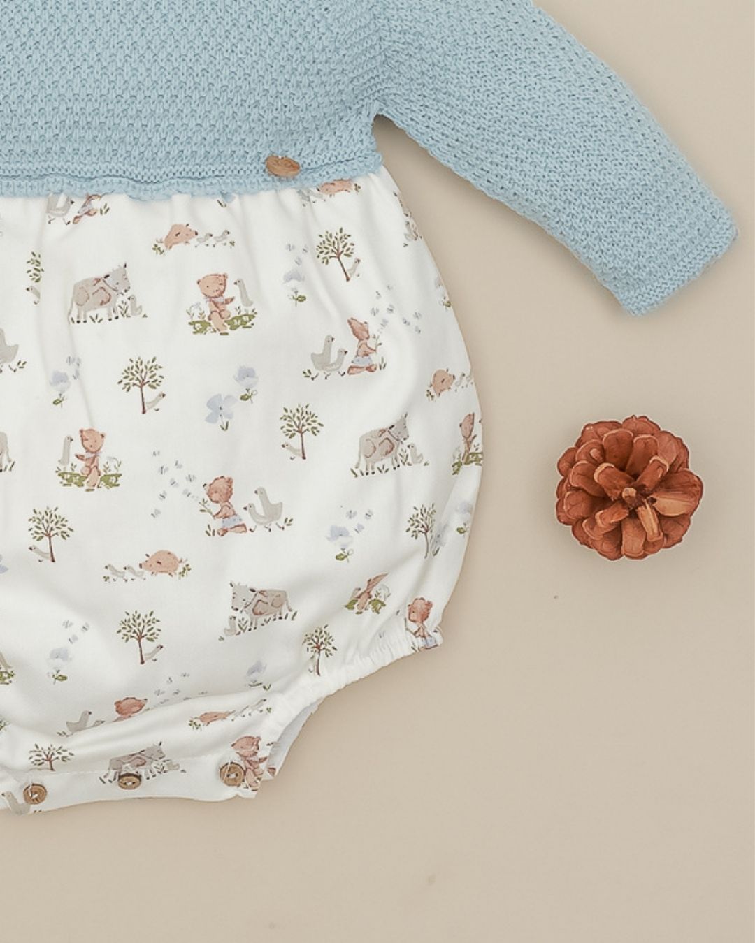 Pelele Teddy Celeste Empolvado - Pangasa Baby