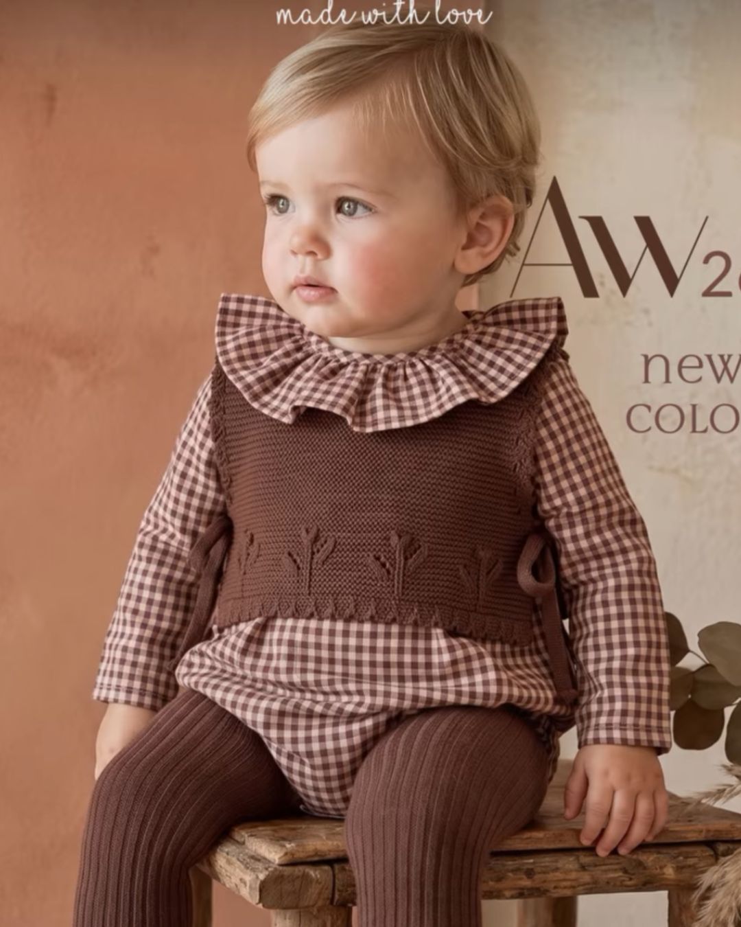 Pelele Tela Cuadros Rosa Empolvado - Chocolatte Collection Pangasa Baby