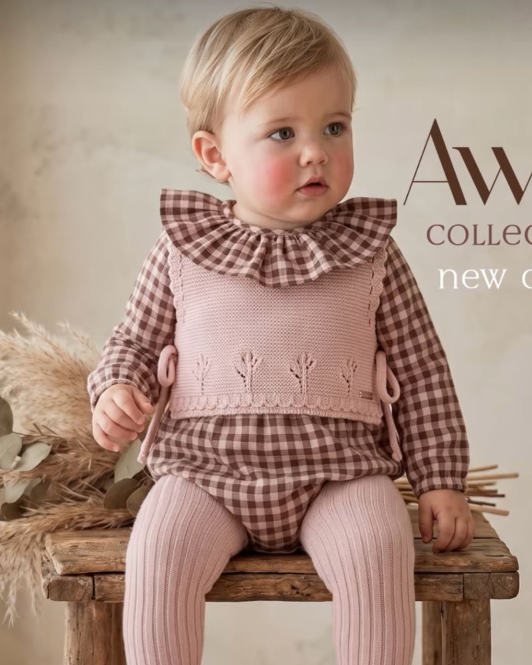 Pelele Tela Cuadros Rosa Empolvado - Chocolatte Collection Pangasa Baby