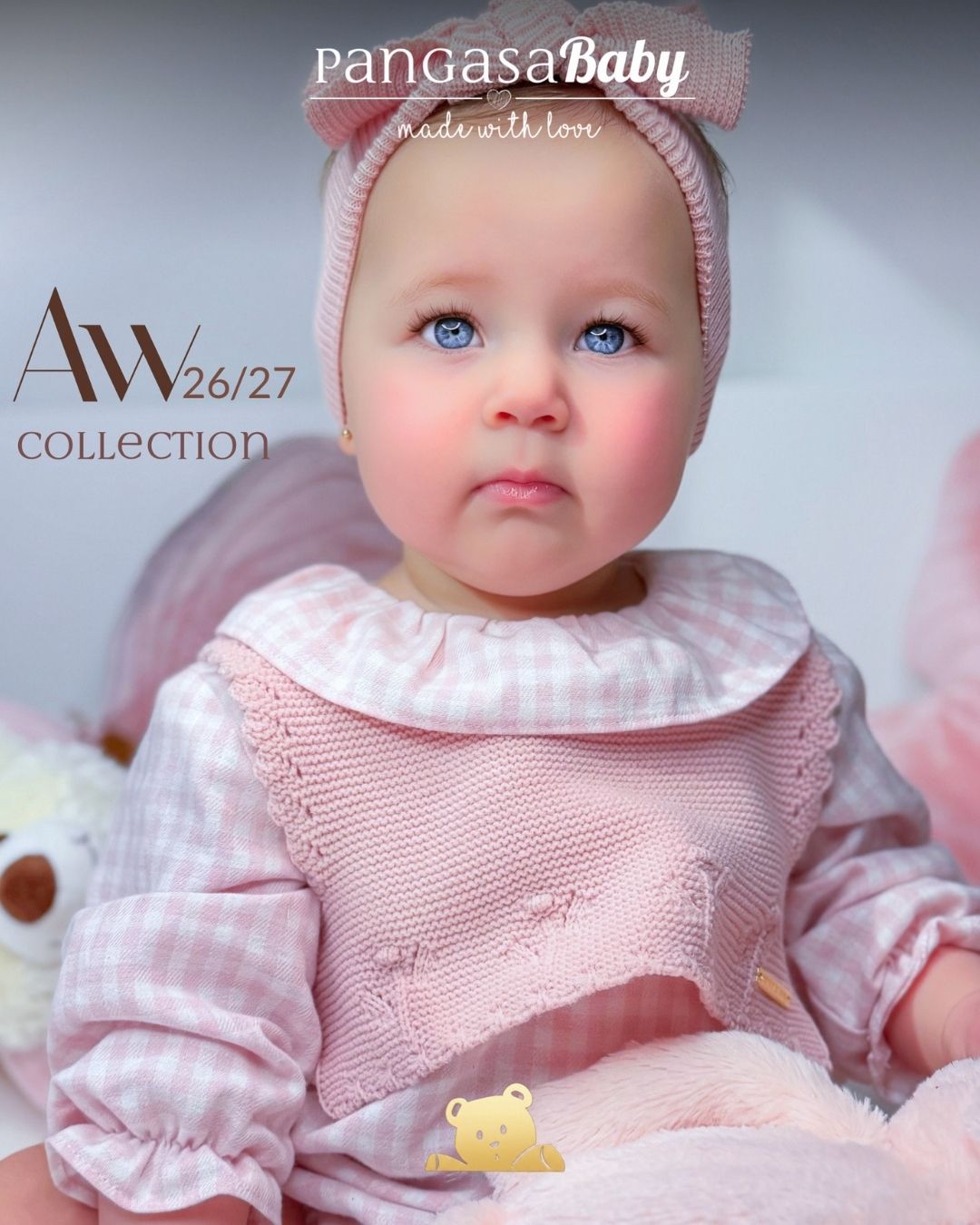 Pelele Tela Cuadros Rosa Empolvado - Soft Collection Pangasa Baby
