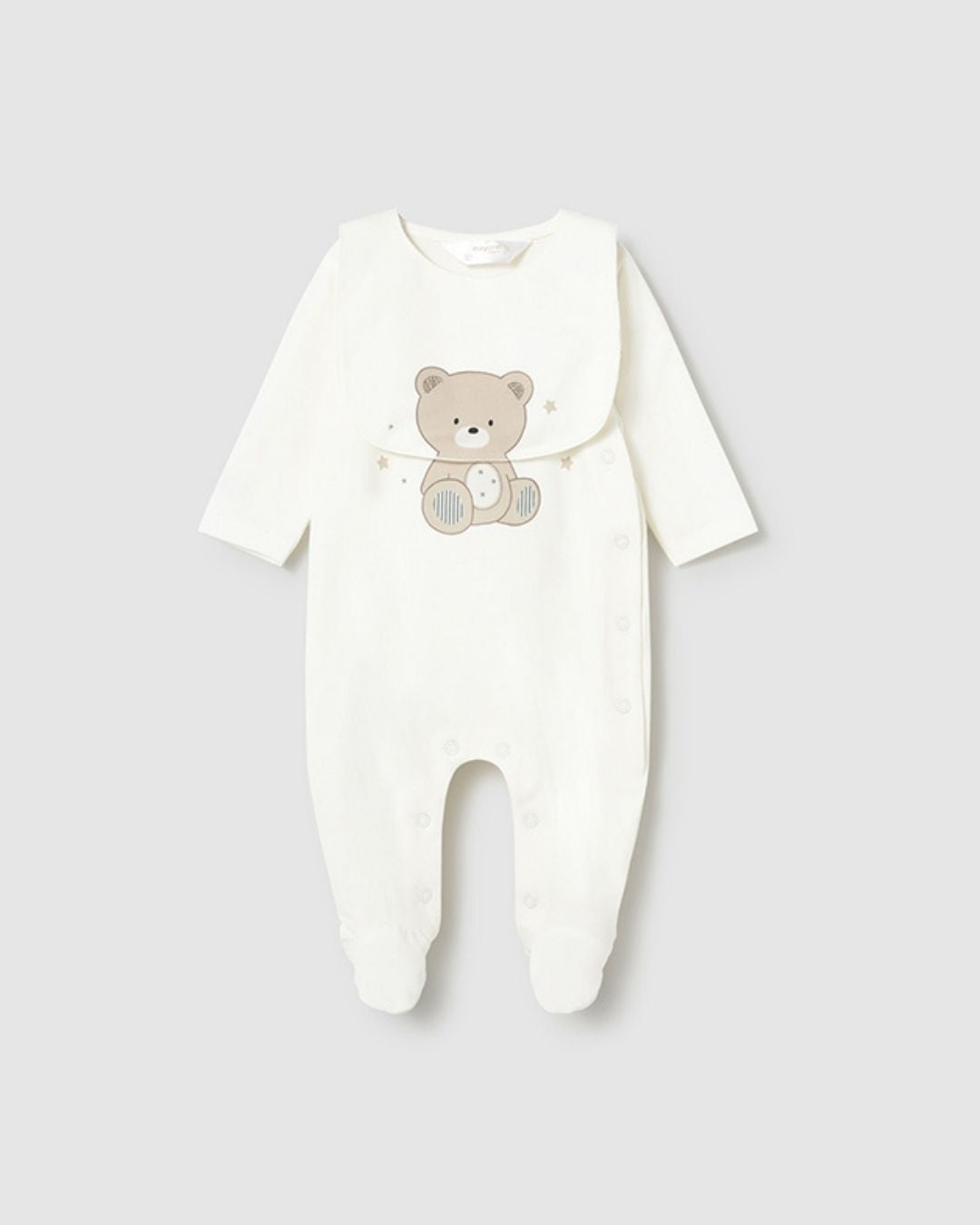 Pelele Unisex con babero Oso Crudo 1714-086 - Mayoral