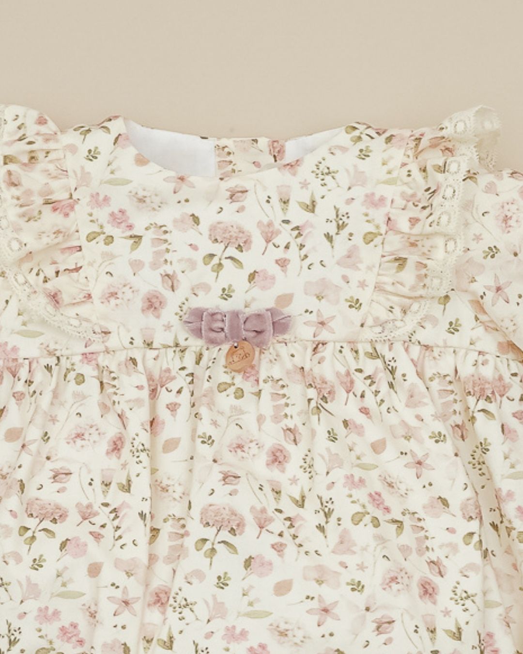 Pelele Rosa Vintage Flores 🌸 Velvet Pink - Pangasa Baby