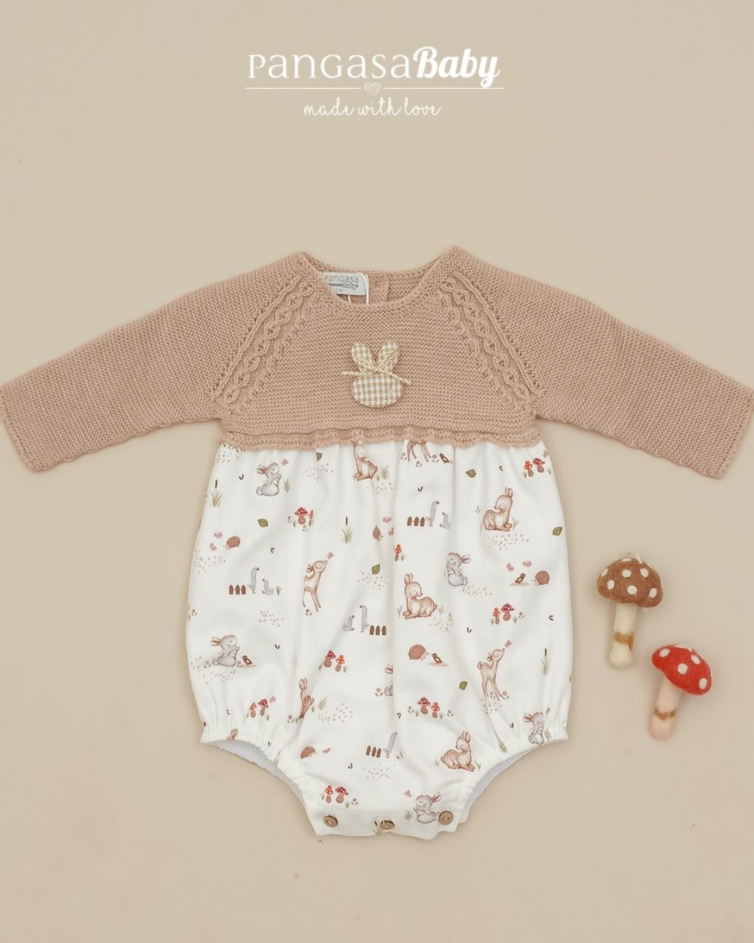 Pelele Bambi y Conejos Arena 🦌 Petite Bambi - Pangasa Baby