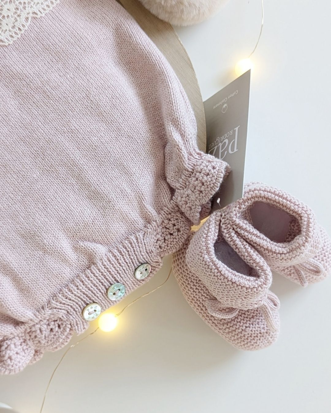 Pelele Bebe Puntilla Pascua Rosa Palo - Paz Rodriguez