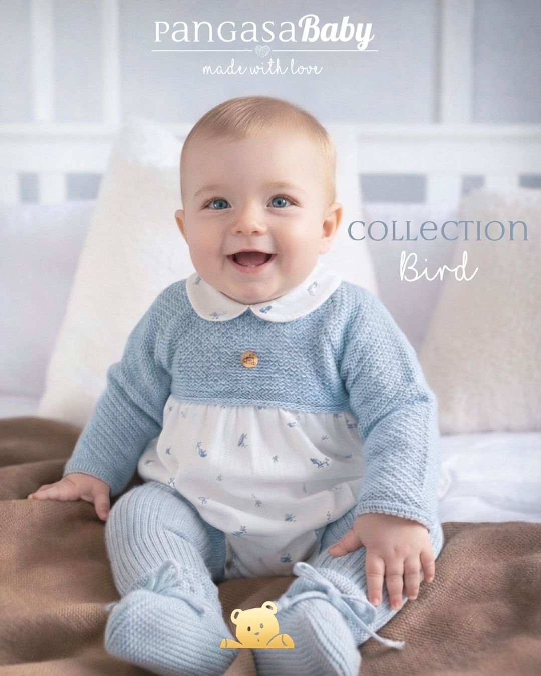 Pelele Bird Celeste Empolvado - Bird Collection Pangasa Baby