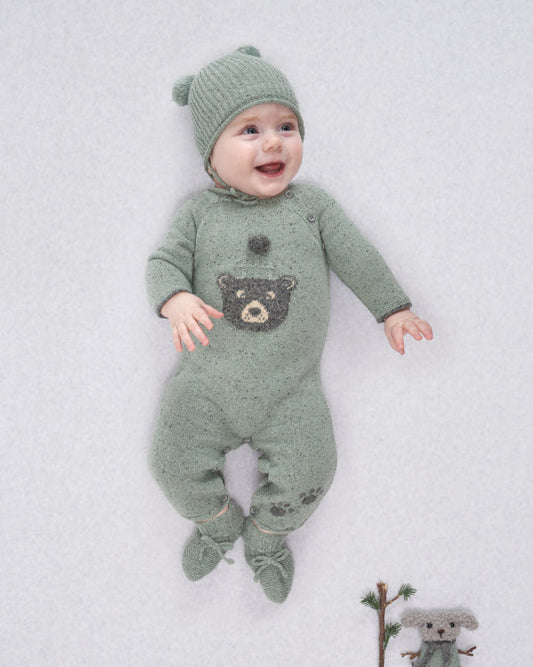 Pelele Con Gorro Jaquard Oso Barney 005-132871 - Paz Rodriguez